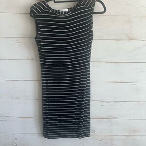 Calvin Klein Black and White Striped Mini Dress